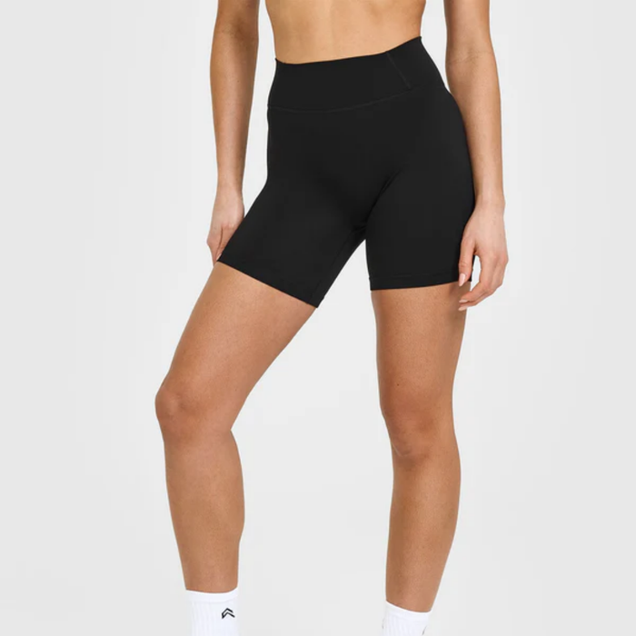 Oner Active - Timeless High Waisted Shorts with White Logo | Black