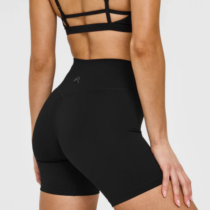 Oner Active - Timeless High Waisted Shorts with White Logo | Black