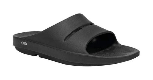 OOFOS | OOahh | Recovery Slides | Unisex | Black OOFOS