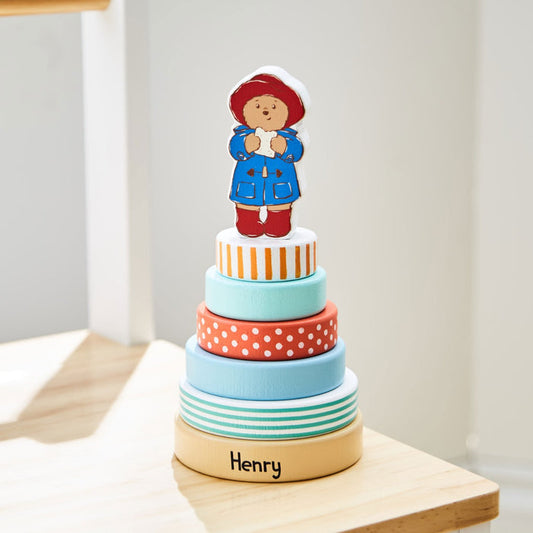 Orange Tree Toys Personalised Wooden Paddington Bear Stacker Toy