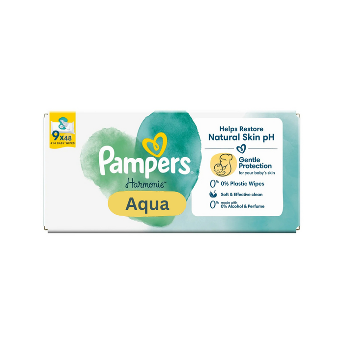 Pampers Aqua Harmonie Baby Wipes 9*48, 432 Baby Wipes