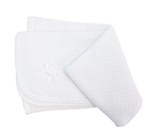 Paty Knit Blanket-White