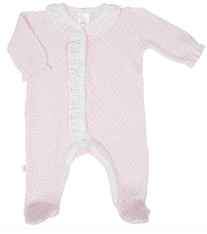 Paty Knit Footie-Pink
