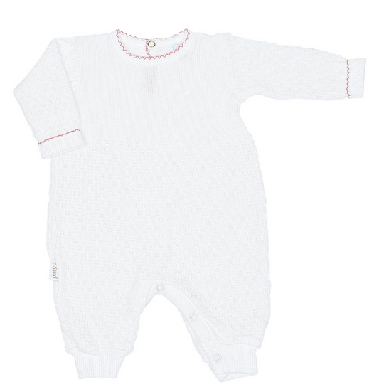 Paty Knit Romper-Red