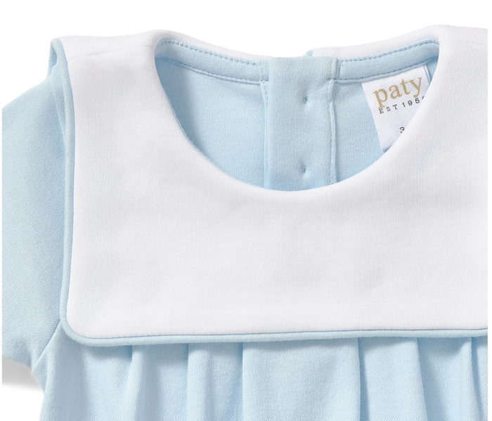 Paty Organic Cotton Bubble with Bib-Blue-NB