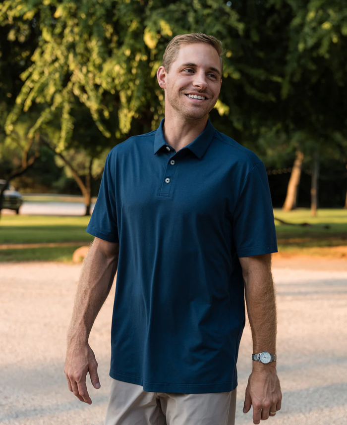 Performance Polo - Heather Navy