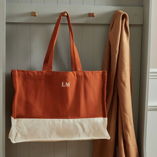 Personalisd Rust Contrast Tote Bag