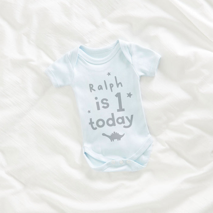 Personalised 1st Birthday Blue Bodysuit