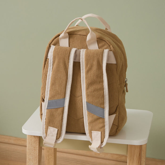 Personalised 3 Bear Faces Mini Caramel Cord Backpack