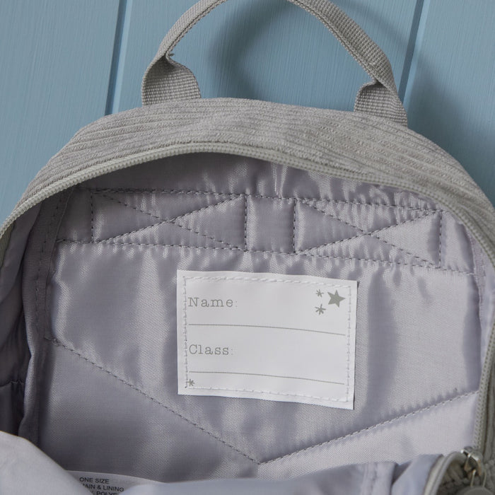 Personalised 3 Dinos Embroidered Grey Cord Backpack
