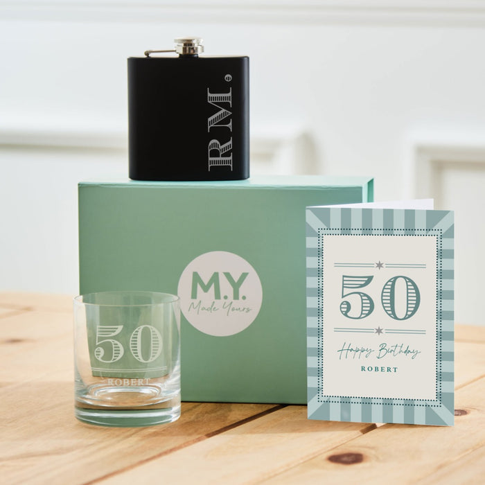 Personalised 50th Birthday Gift Set for Him