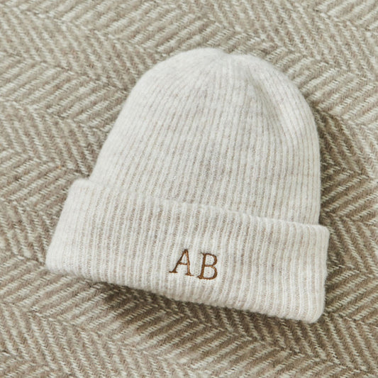 Personalised Almond Initial Beanie