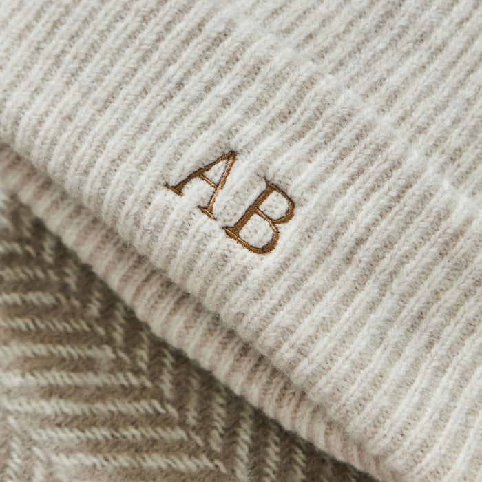 Personalised Almond Initial Beanie