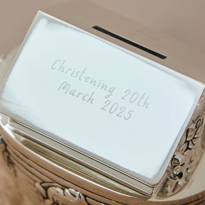 Personalised Animal Ark Silver Plated Money Box