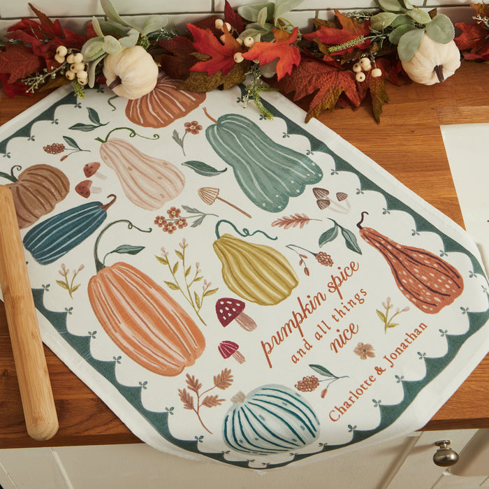 Personalised Autumn Pumpkin Tea Towel
