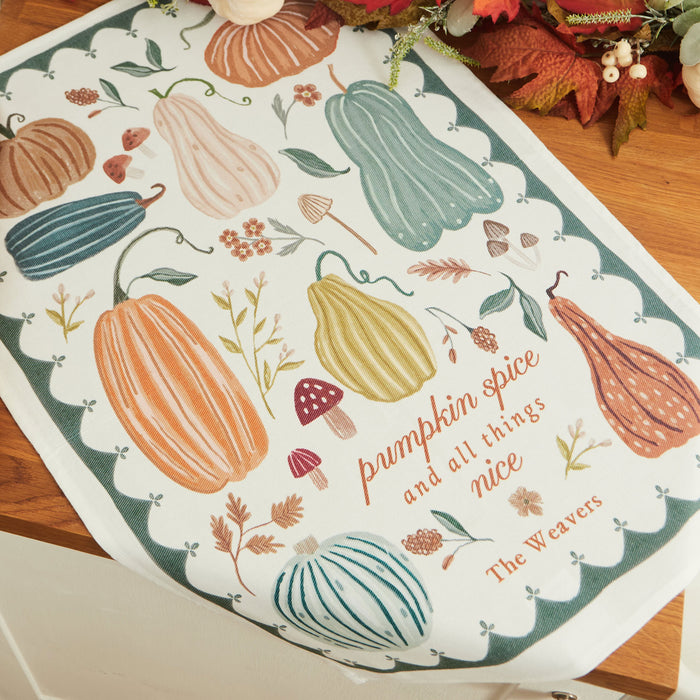 Personalised Autumn Pumpkin Tea Towel