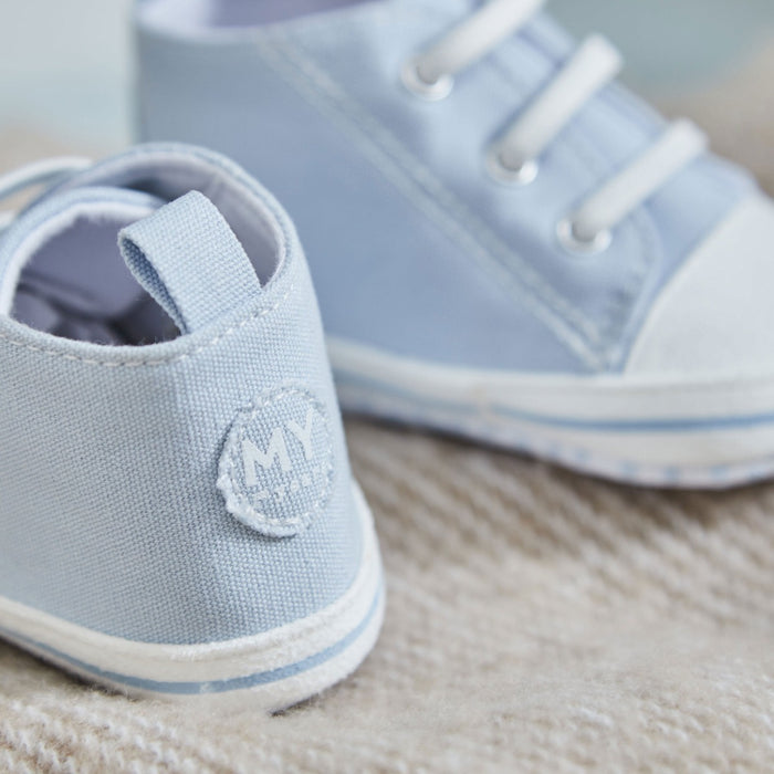 Personalised Baby Blue High Top Trainers