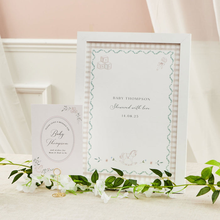 Personalised Baby Shower Message To The Parents Framed Wall Art & Sign