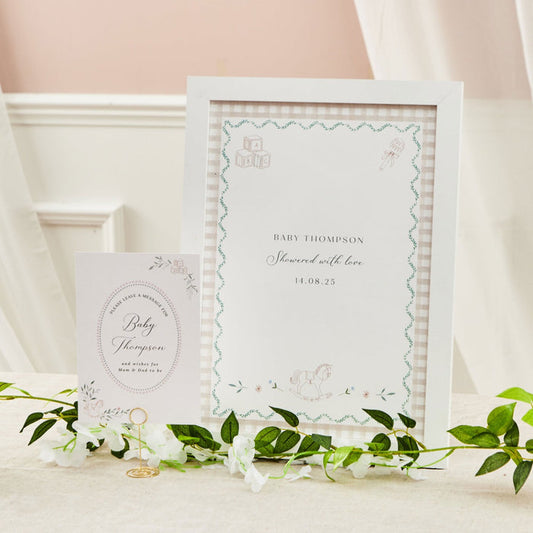Personalised Baby Shower Message To The Parents Framed Wall Art & Sign