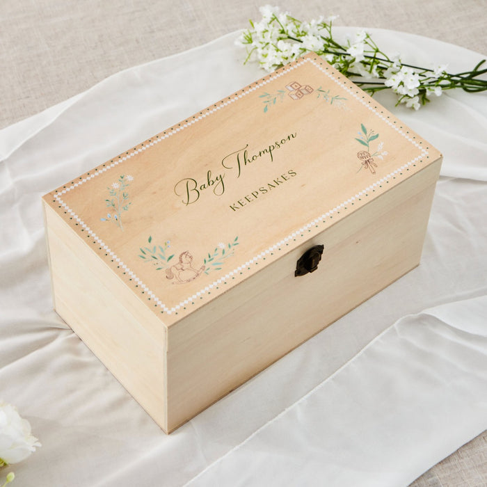 Personalised Baby Shower Wooden Baby Memory Box FSC® by Made Yours