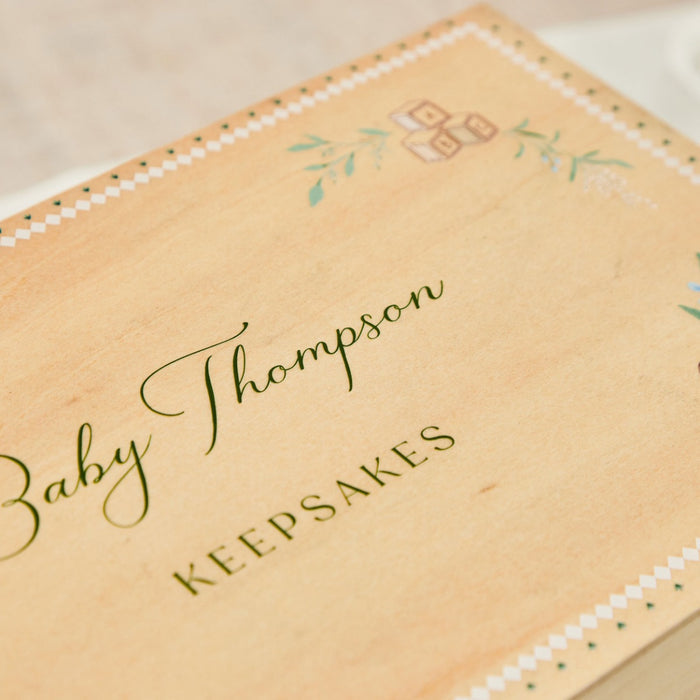 Personalised Baby Shower Wooden Baby Memory Box FSC® by Made Yours