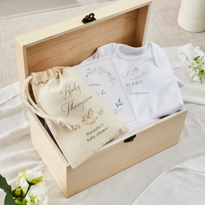 Personalised Baby Shower Wooden Baby Memory Box FSC® by Made Yours