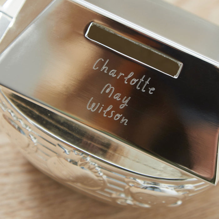 Personalised Bambino Noah's Ark Silver Money Box