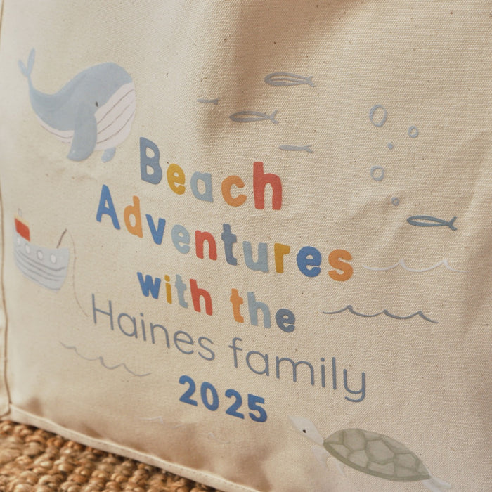 Personalised Beach Adventure Tote Bag