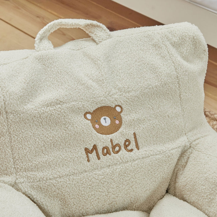 Personalised Bear Ecru Bean Bag Filled Chair