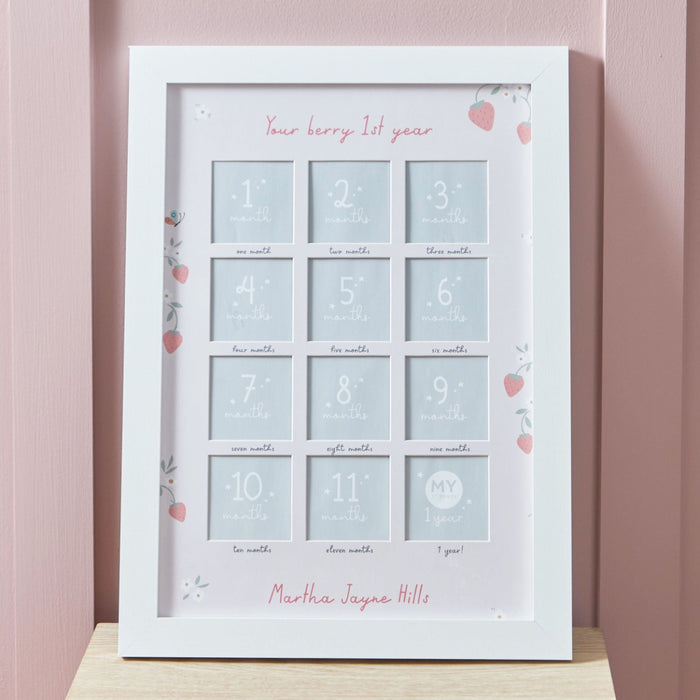 Personalised Berry 1st Year 12-Month Photo Frame