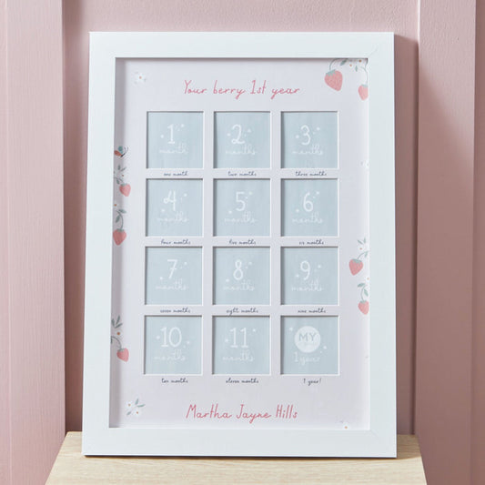 Personalised Berry 1st Year 12-Month Photo Frame