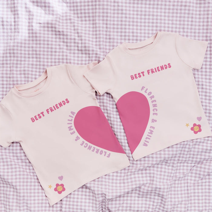 Personalised Best Friends Pink T-Shirts