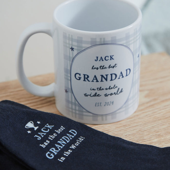 Personalised Best Grandad Mug & Sock Gift Set