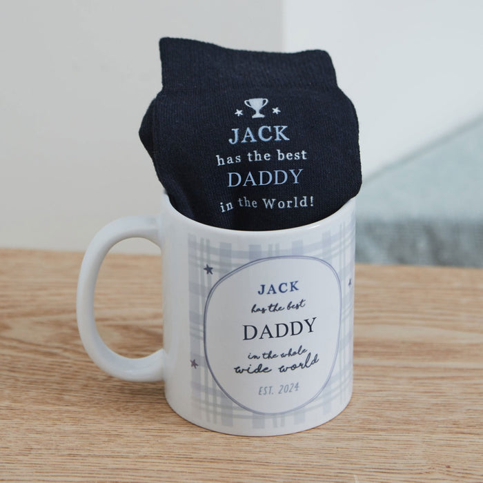 Personalised Best Grandad Mug & Sock Gift Set