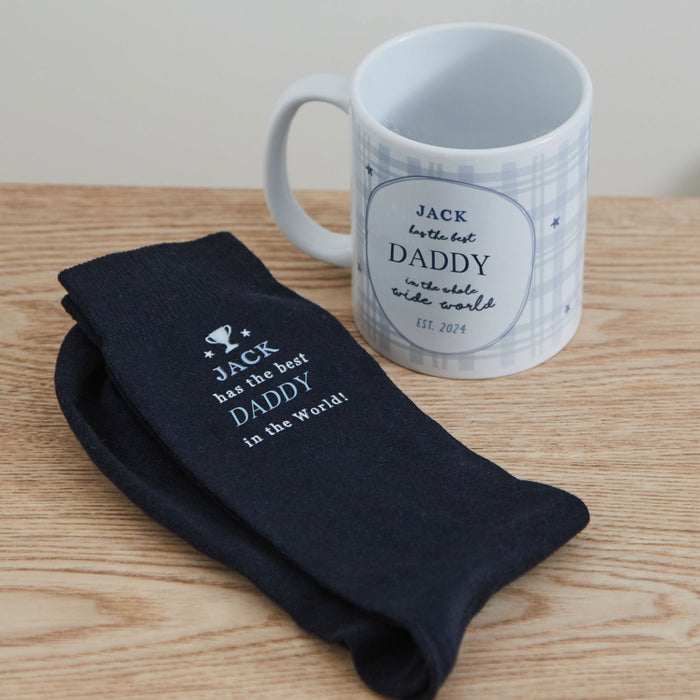 Personalised Best Grandad Mug & Sock Gift Set