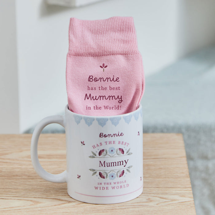 Personalised Best Mum Mug & Sock Gift Set