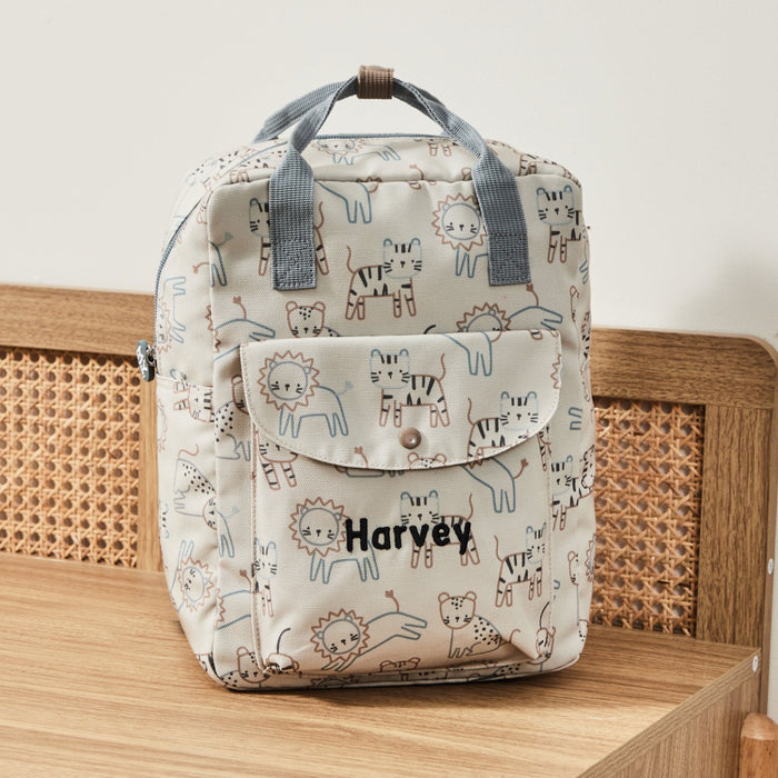 Personalised Big Cats All-Over Print Medium Grab Handle Backpack