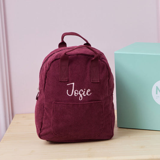 Personalised Big Name Berry Cord Mini Backpack