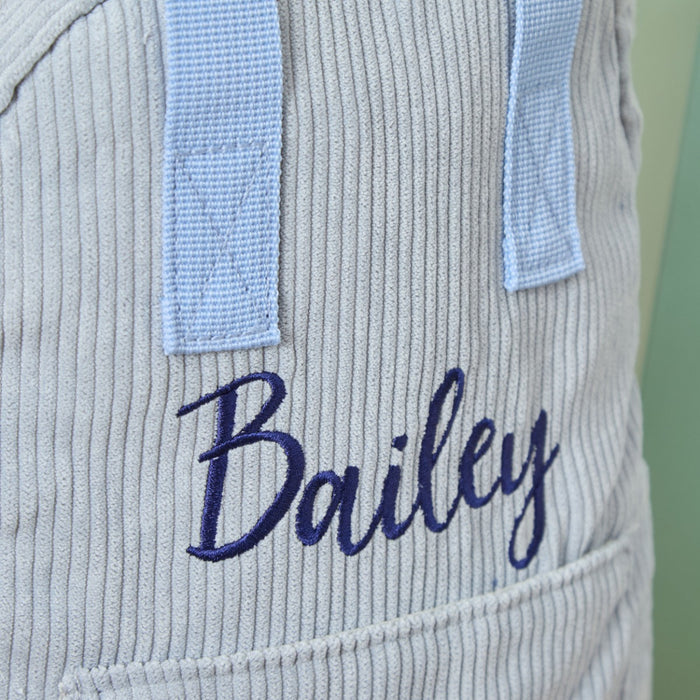 Personalised Big Name Blue Cord Mini Backpack