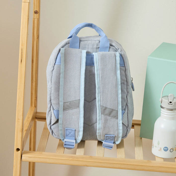 Personalised Big Name Blue Cord Mini Backpack
