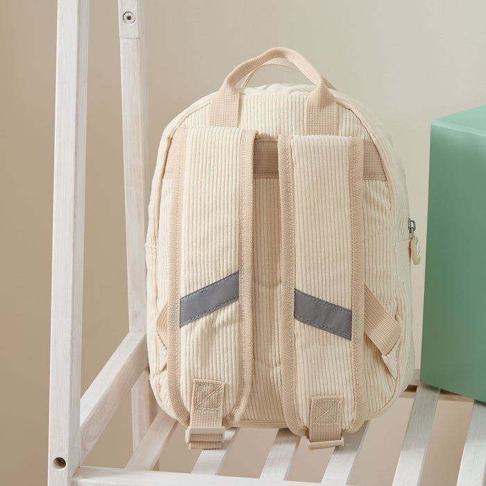 Personalised Big Name Embroidered Ecru Cord Mini Backpack