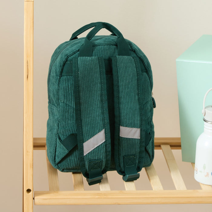 Personalised Big Name Forest Green Cord Mini Backpack