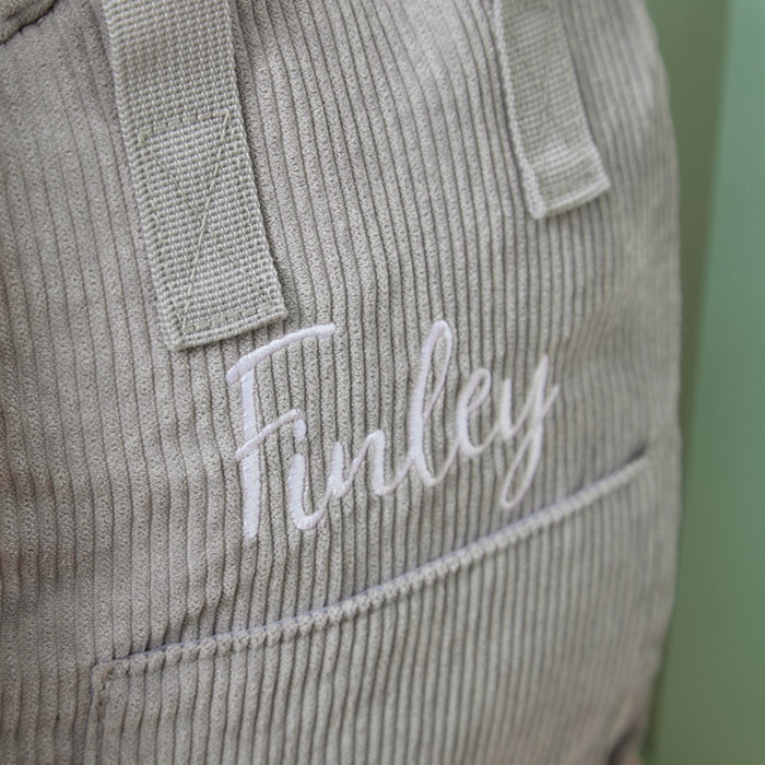 Personalised Big Name Grey Cord Mini Backpack