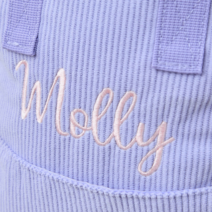 Personalised Big Name Lilac Cord Mini Backpack