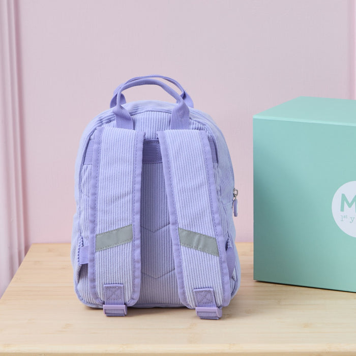 Personalised Big Name Lilac Cord Mini Backpack