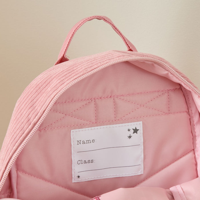 Personalised Big Name Pink Cord Mini Backpack
