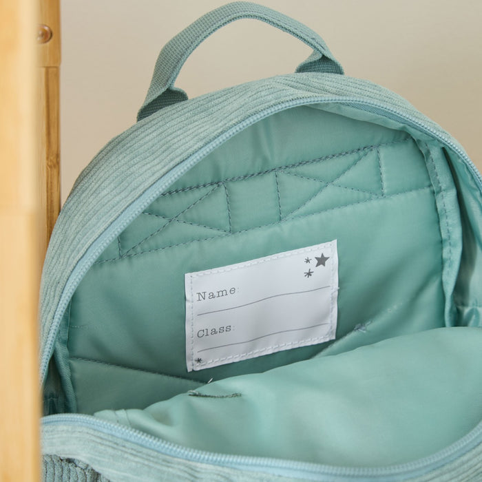 Personalised Big Name Sage Cord Mini Backpack