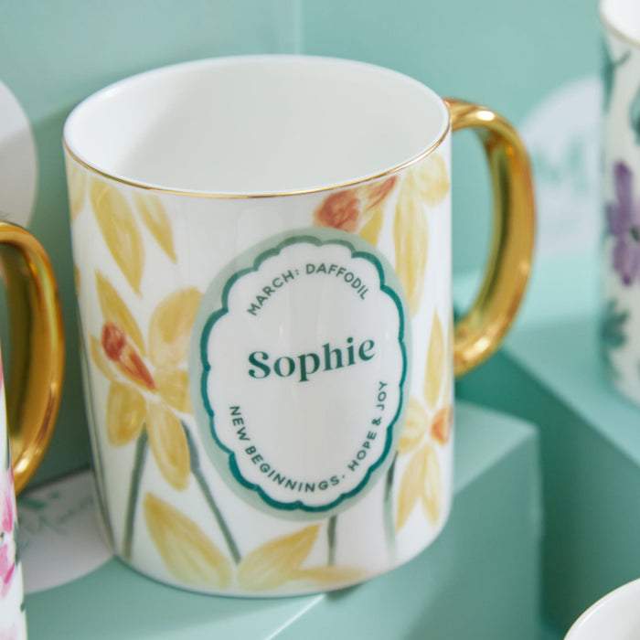 Personalised Birth Flower Mug