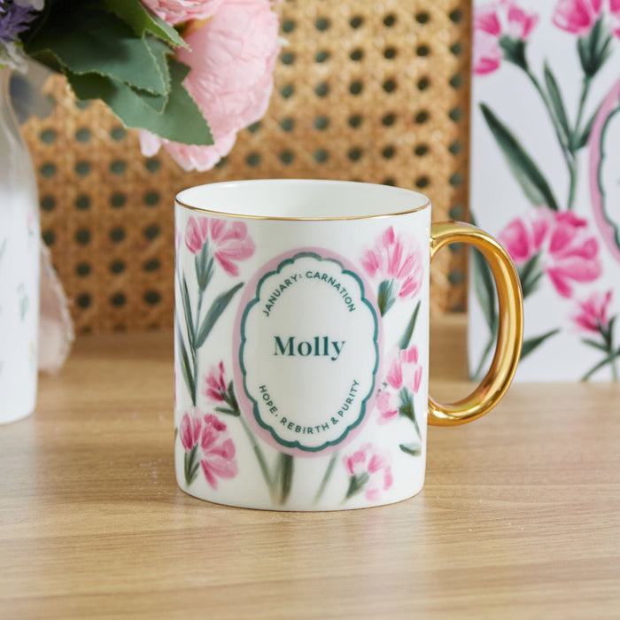 Personalised Birth Flower Mug