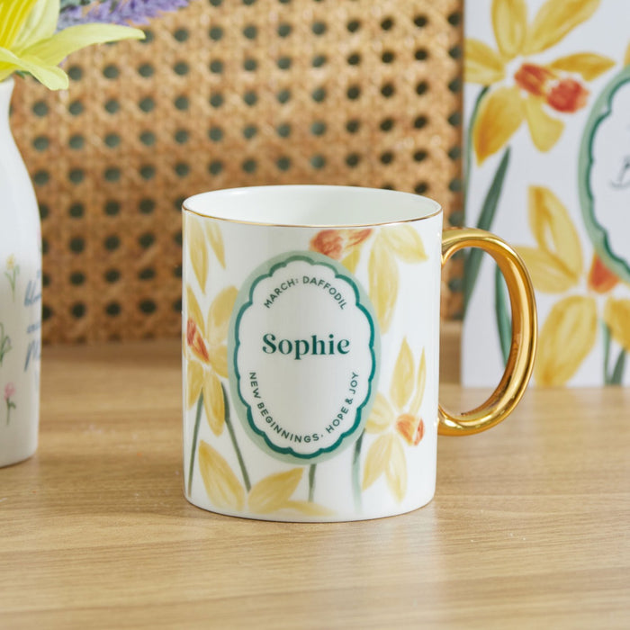 Personalised Birth Flower Mug